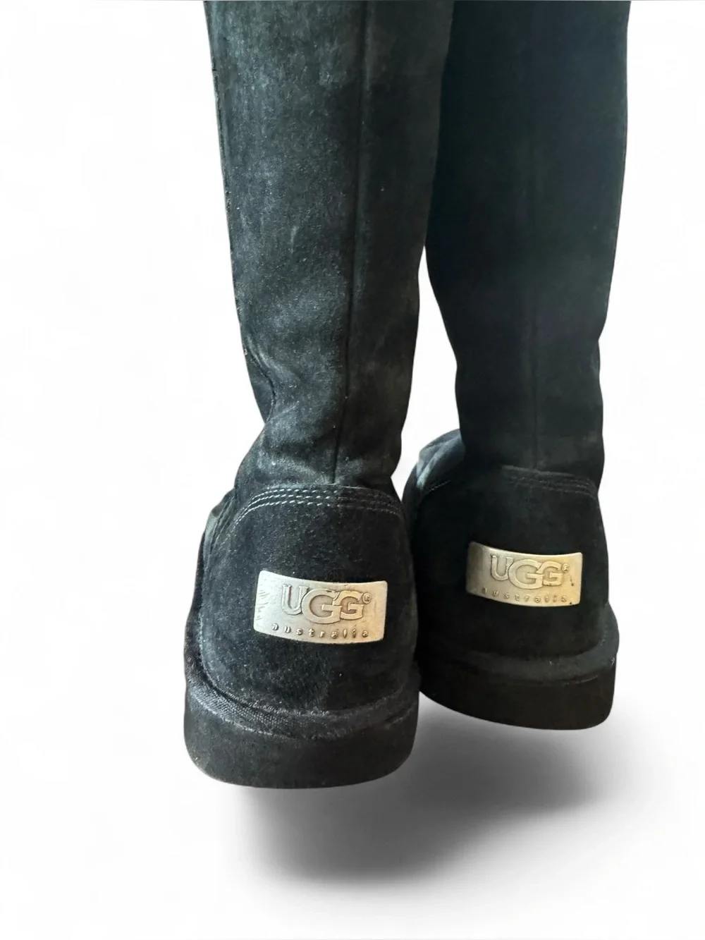 UGG Black 1891 Suede Knee-High Zip Boots Size 8